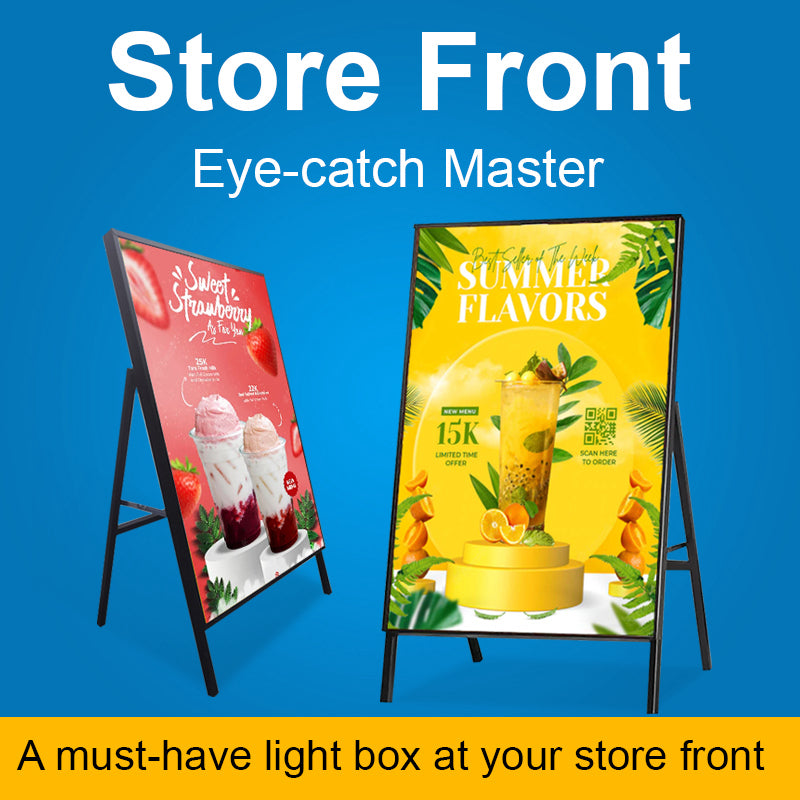 Floor-standing Display Vertical Poster 'A' Board Advertising Light Box Sign for Shops