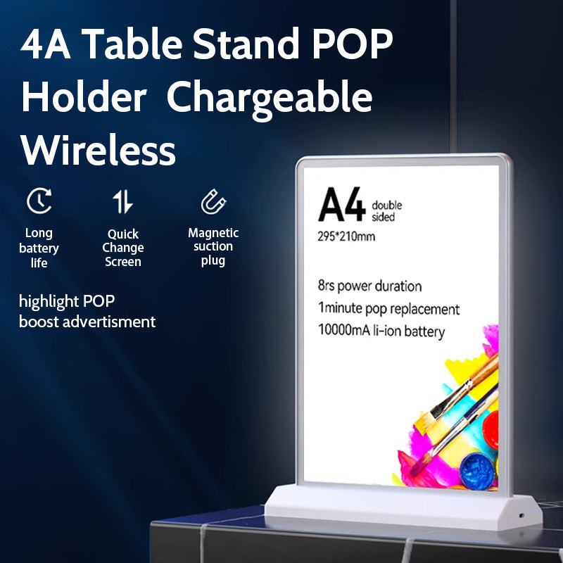 A4 Rechargeable Desktop Display Double Side Advertising Light Box Sign