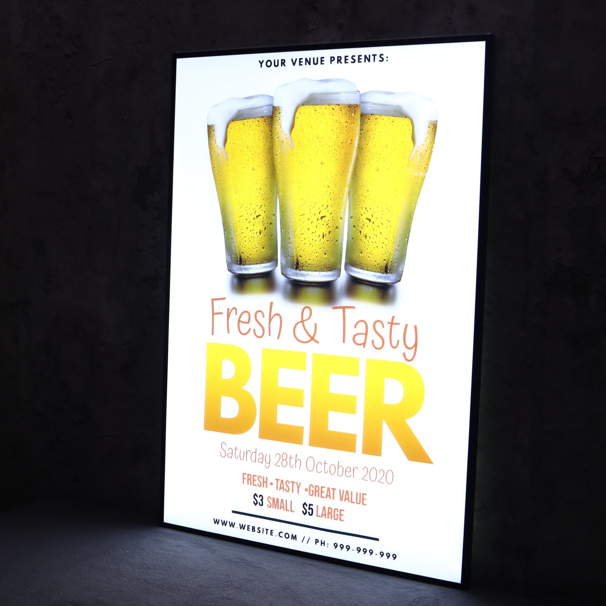 A4（9"X12"） Ultra-Thin LED Light Box Sign for Business Advertising