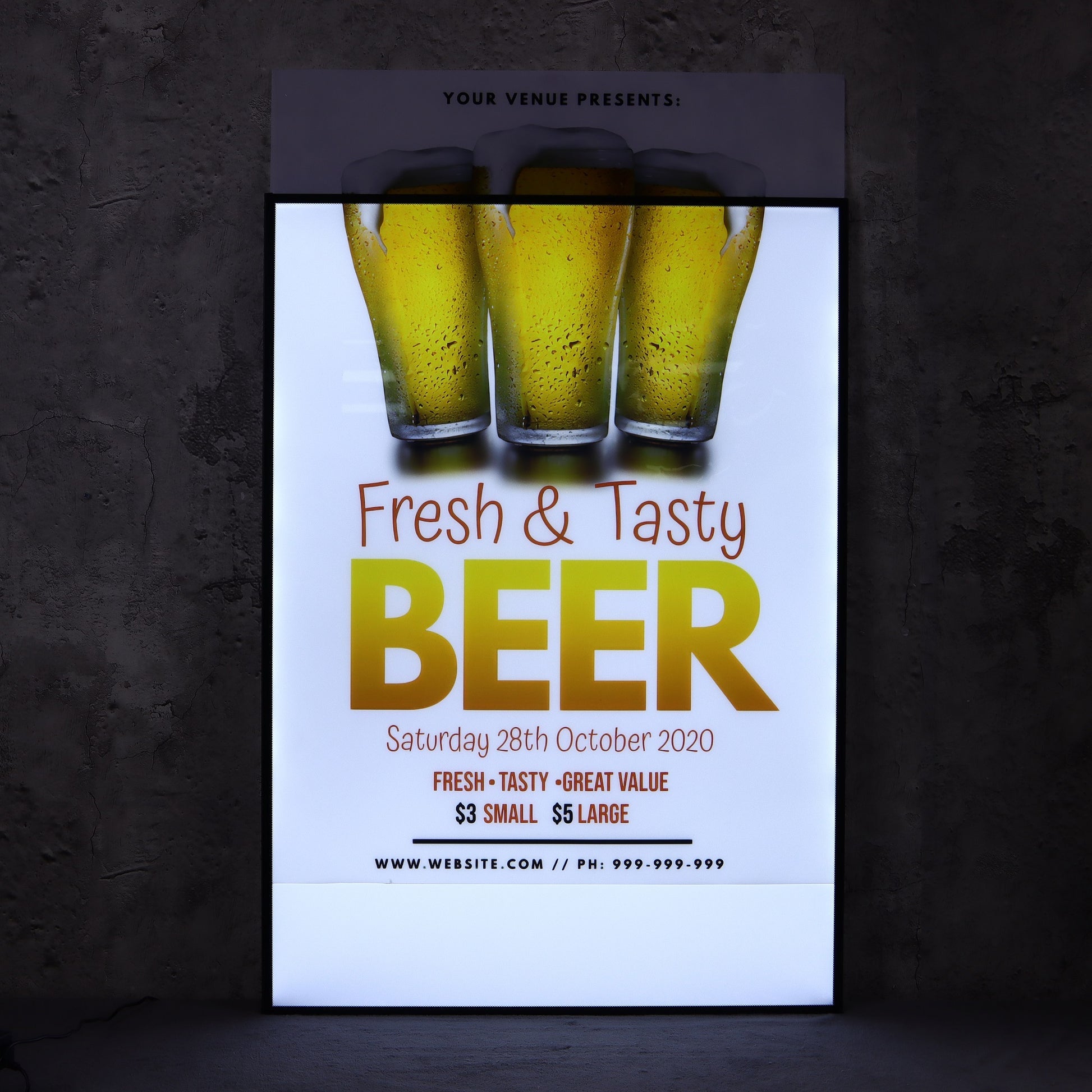 A1（23.8"X33.5"） Ultra-Thin LED Light Box Sign for Business Advertising